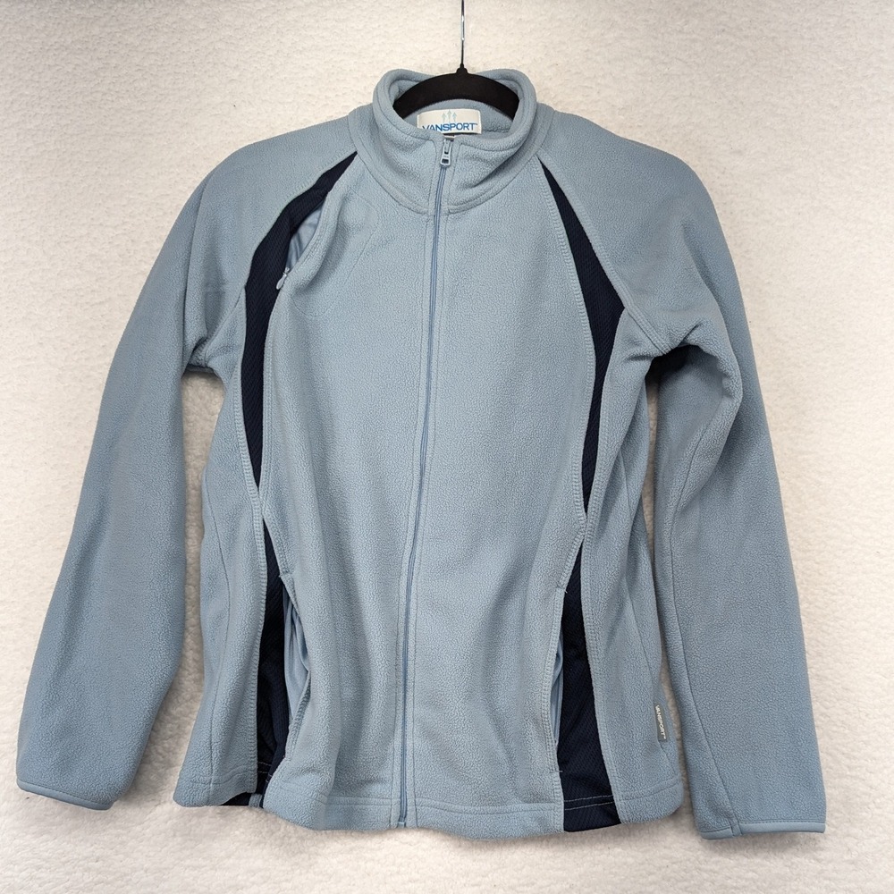 Vansport Fleece Full Zip Jacket Womens Small Blue‎ Navy Athletic Warm